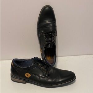 Black Leather Oxfords with Brogue Detailing